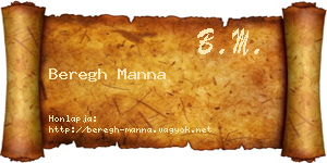 Beregh Manna névjegykártya